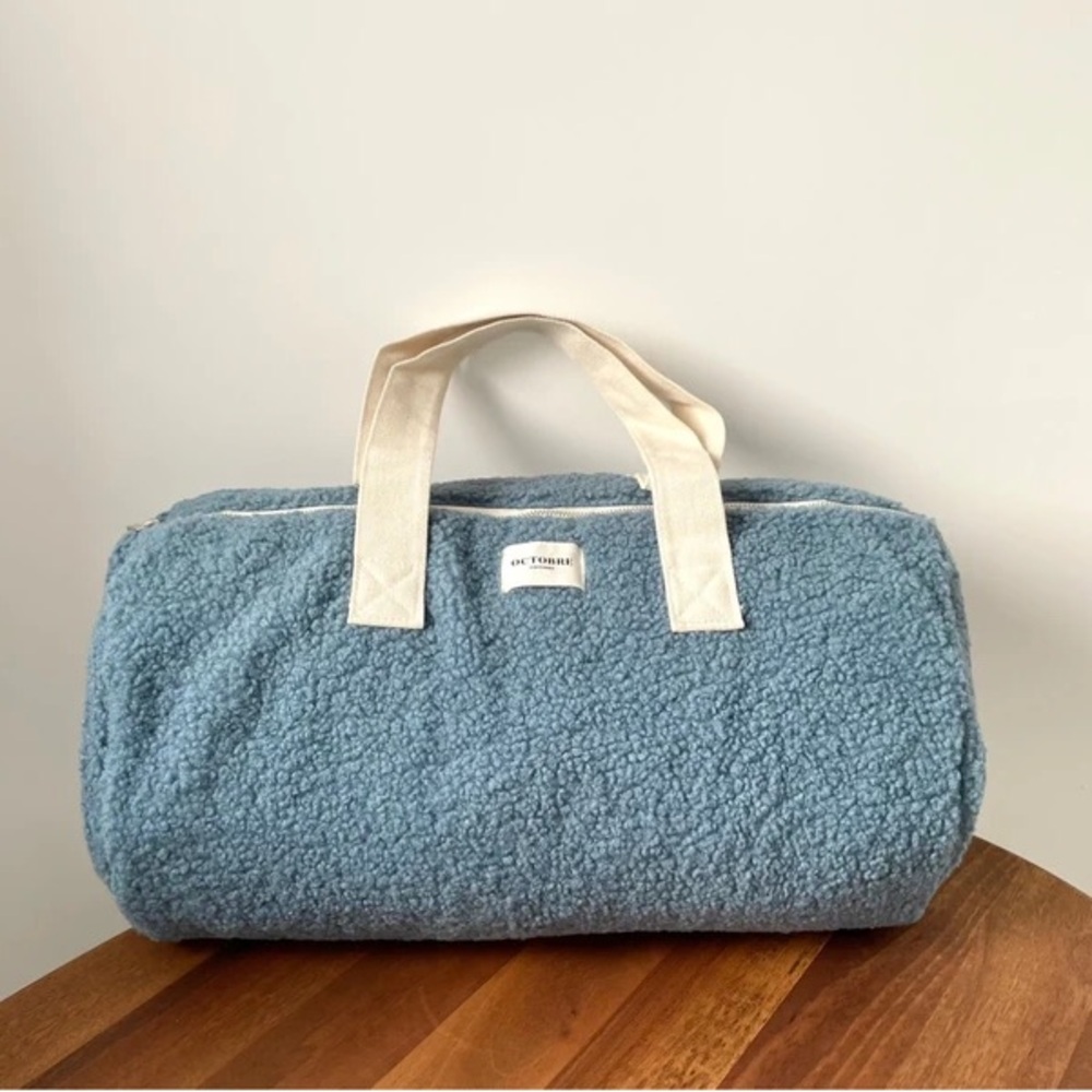 Sezane/October Blue Fleece Duffel Bag